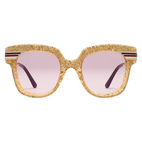 gucci sunglasses gold glitter|gucci sunglasses with rhinestones.